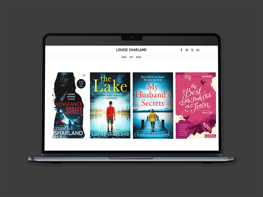 Louise Sharland Author laptop