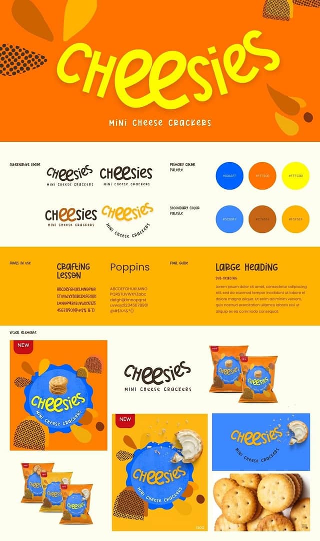 brand board for a savoury cracker